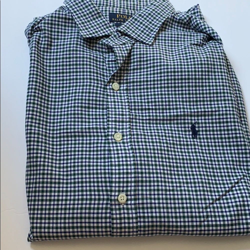 Green, White, Navy button down slim fit shirt